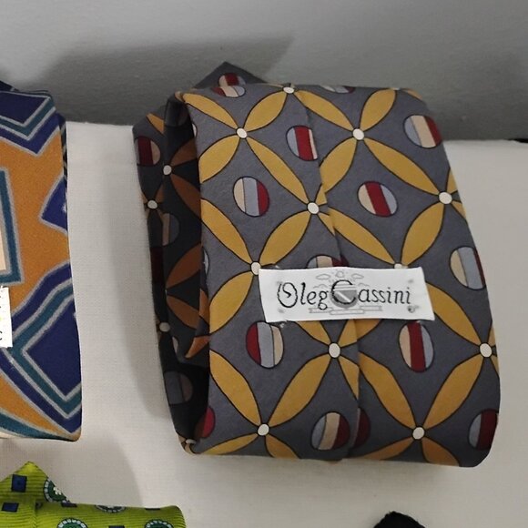 ❤️6 Tie Lot Jos Banks J Garcia Oleg Cassini Tango Allyn Saint George 100% Silk - Picture 11 of 13